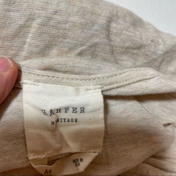 Harper Heritage Oatmeal cream top with tie front in M - Picture 3 of 10
